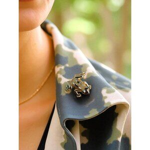 Vintage 1980s Gold-Tone Frog Brooch